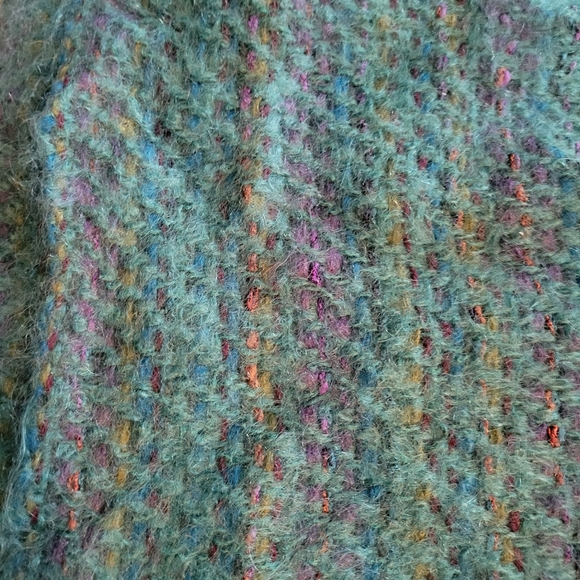 Vintage Churchill Weavers Handwoven Wool Turquoise, Purple Throw - Picture 5 of 6